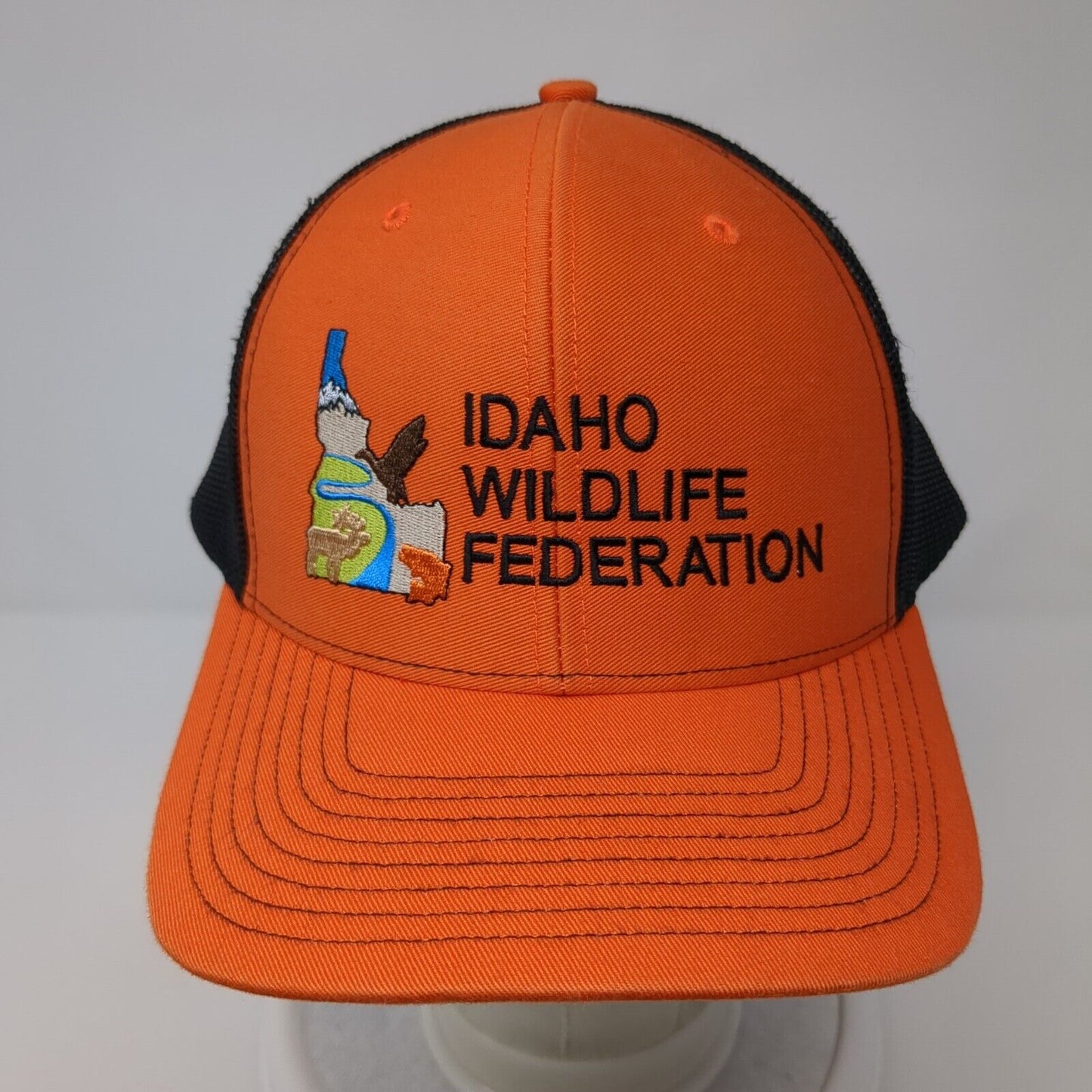 Idaho Wildlife Federation Snapback Trucker Hat Orange OS Adjustable Richardson