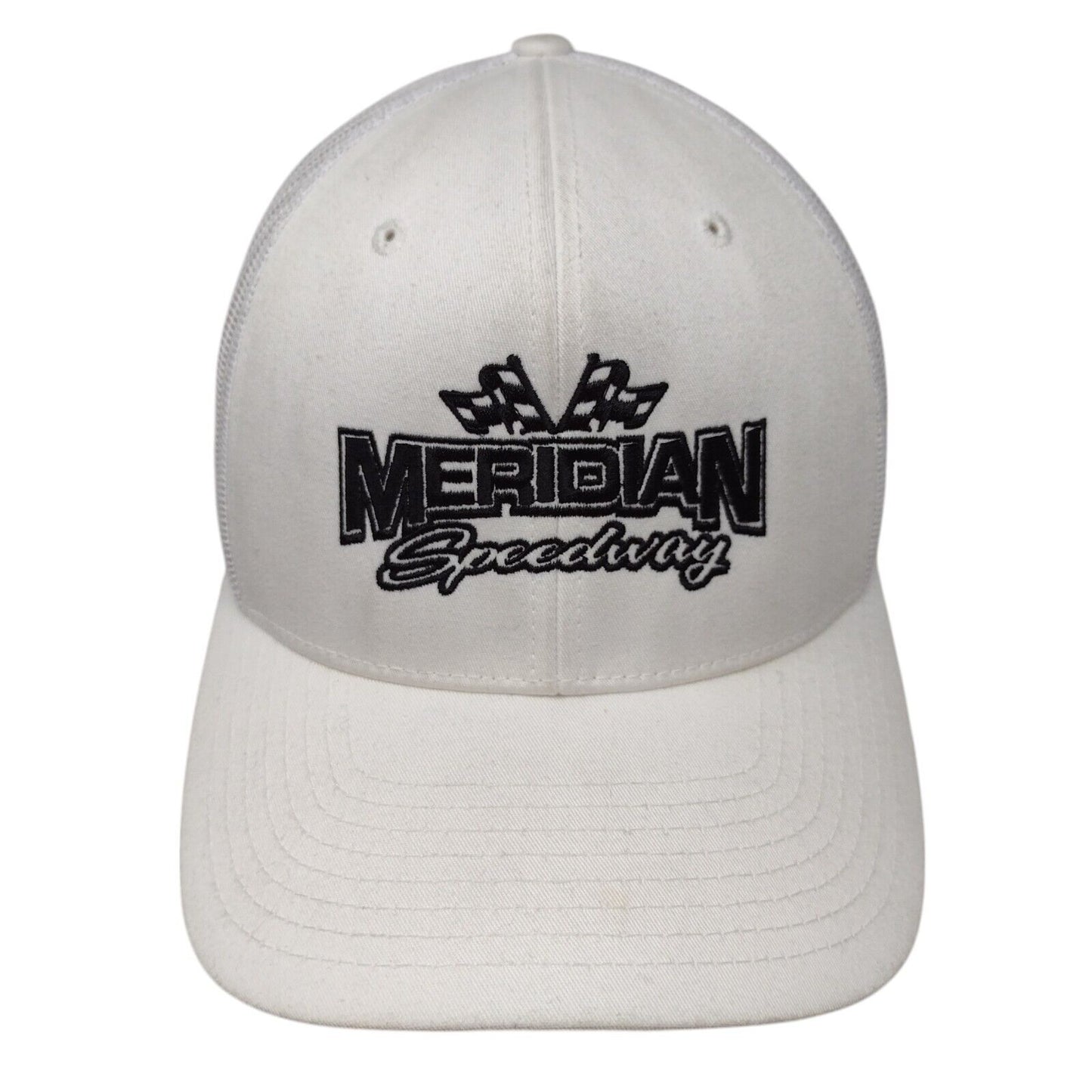 Meridian Speedway Snapback Trucker Hat White OS Adjustable Mesh Back Richardson