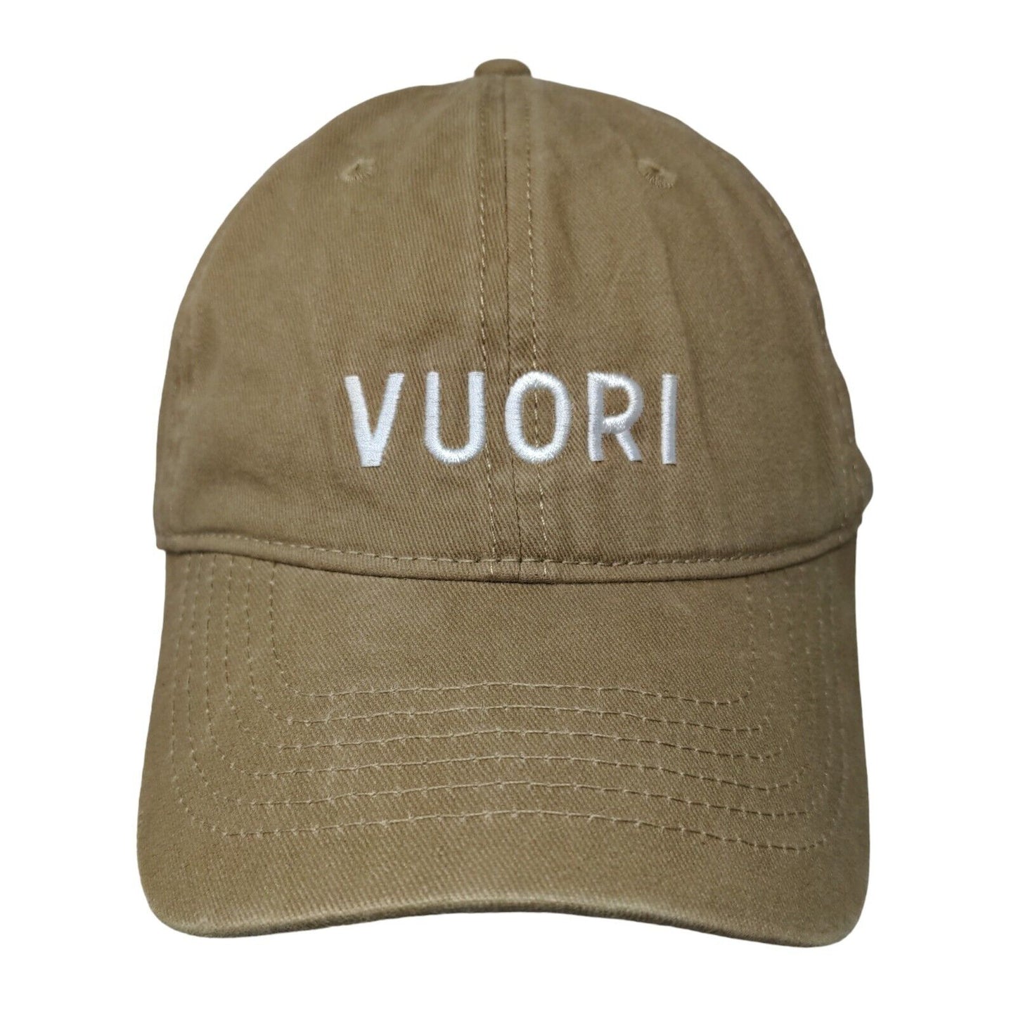 Vuori Slideback Hat Greenish-Tan One Size Embroidered Adjustable 6 Panel