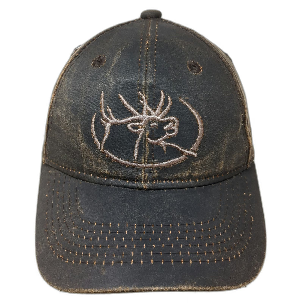RMEF Snapback Brown One Size Distressed Elk Hunting Conservation Logo Hat