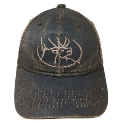 RMEF Snapback Brown One Size Distressed Elk Hunting Conservation Logo Hat