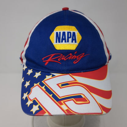 NAPA Racing Strapback Hat Red White Blue Patriotic #15 Embroidered Logo