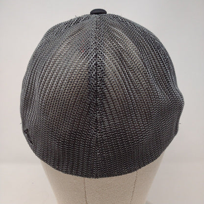 ESI Fitted Mesh Back Trucker Hat Gray L-XL Embroidered Colorblock
