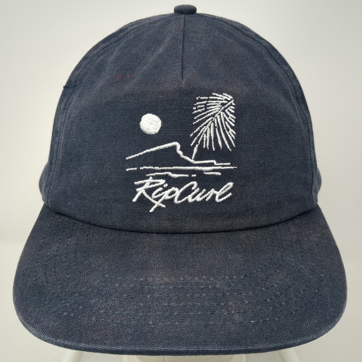 Rip Curl 5 Panel Blue One Size Snapback Beach Wave Palm Tree Embroidery Hat