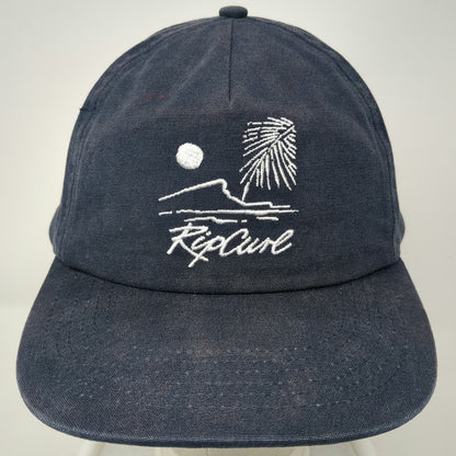 Rip Curl 5 Panel Blue One Size Snapback Beach Wave Palm Tree Embroidery Hat