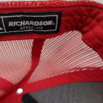 Richardson Trucker Hat Gray Red One Size Advanced Heating Cooling York Mesh hat
