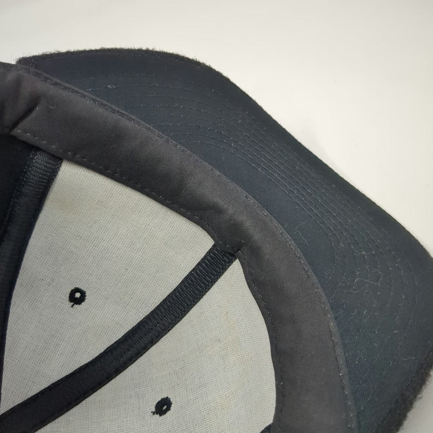 Yupoong Baseball Cap Black One Size Wool Blend Slideback Strapback Plain Hat