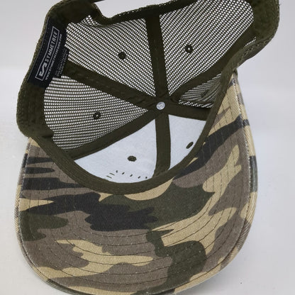 Symmetree Green Trucker Hat One Size Bigfoot American Flag Pine Tree Camo