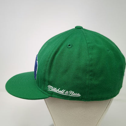 Hartford Whalers NHL Mitchell & Ness Green Cap 7 1/4 Fitted Wool Blue Underbrim