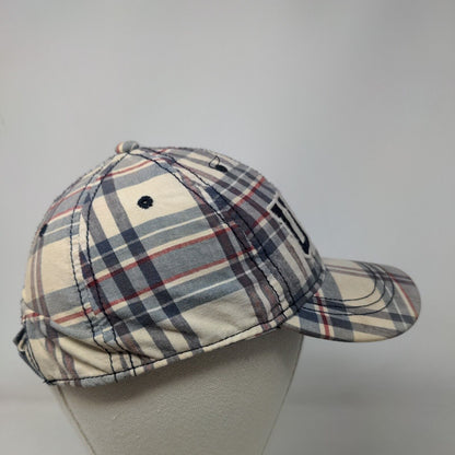USA Strapback Hat Multicolor Size 4-7 Plaid Patriotic Embroidered 6 Panel