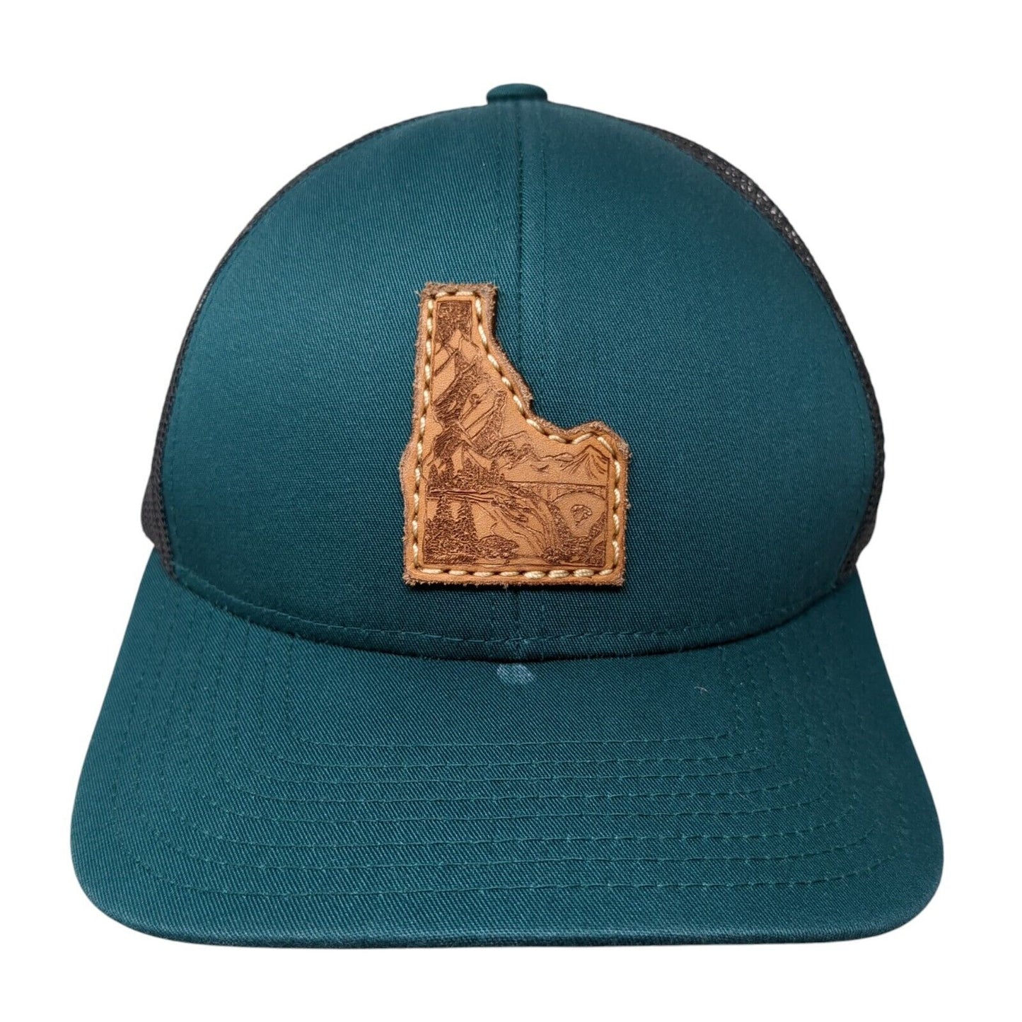 Idaho Snapback Trucker Hat Green One Size Adjustable Mesh Back Pacific Headwear