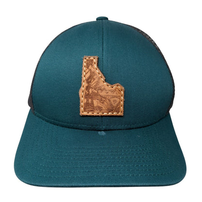 Idaho Snapback Trucker Hat Green One Size Adjustable Mesh Back Pacific Headwear