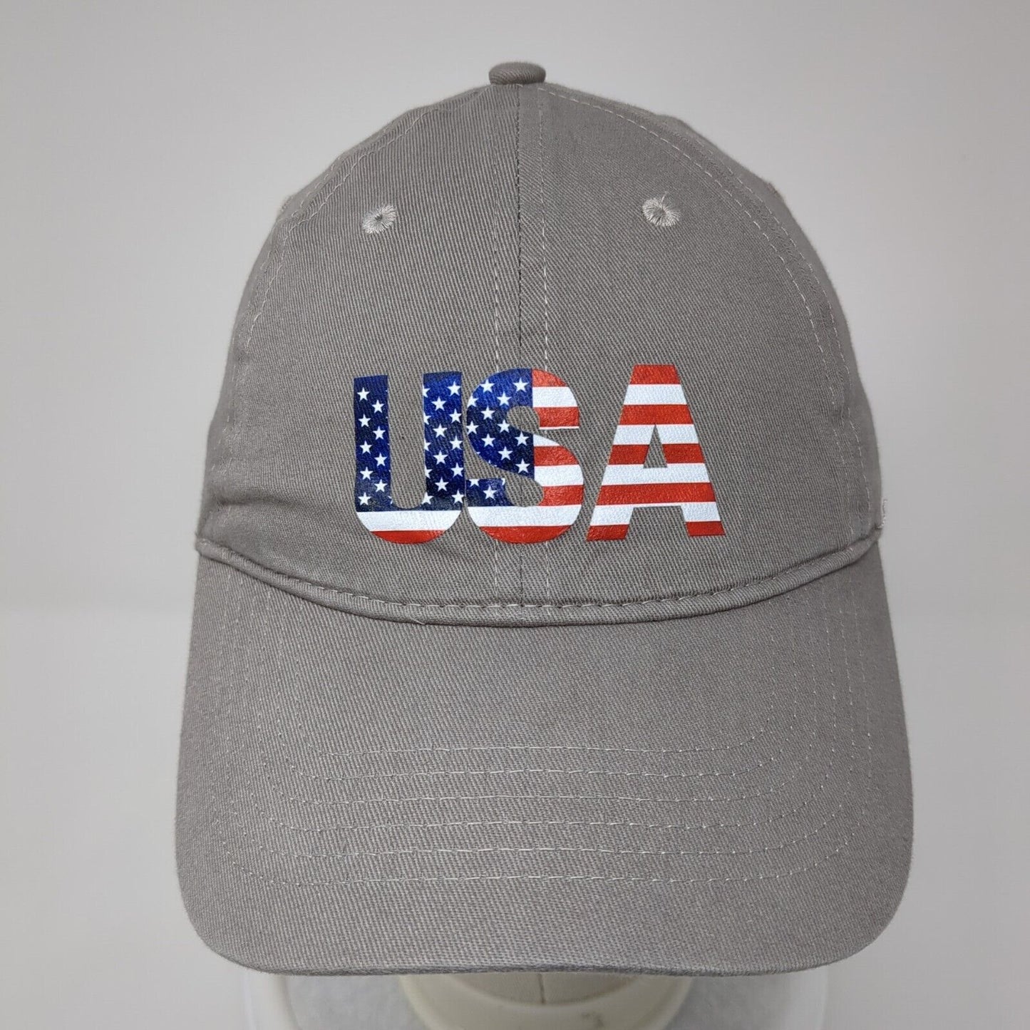 USA Strapback Hat Gray One Size Adjustable Proud To Be An American