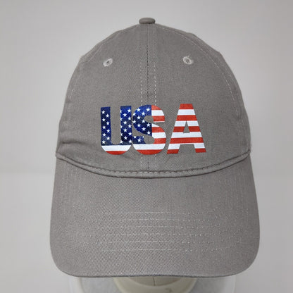 USA Strapback Hat Gray One Size Adjustable Proud To Be An American