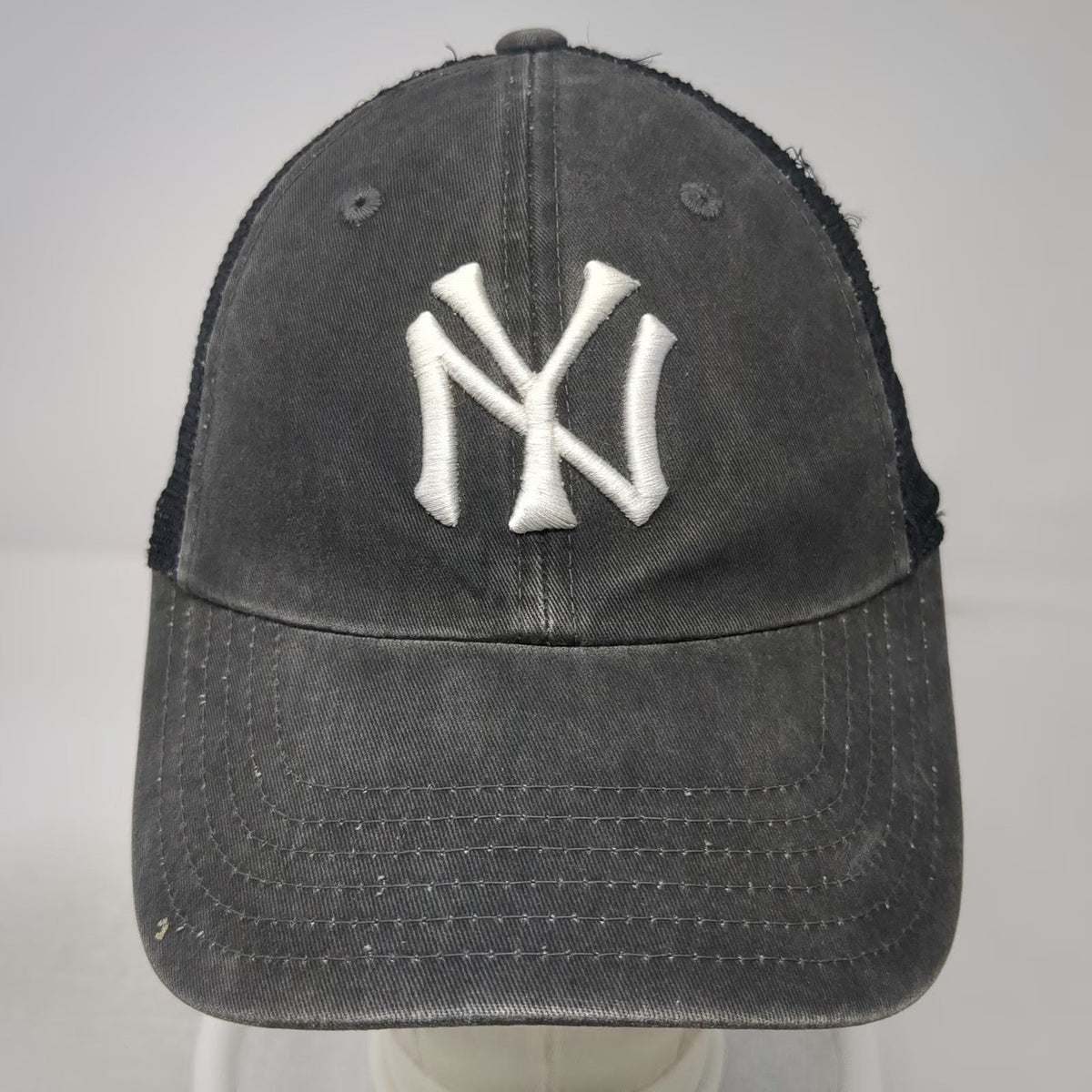 American Needle New York Yankees MLB Baseball Cap Gray One Size Mesh Slideback
