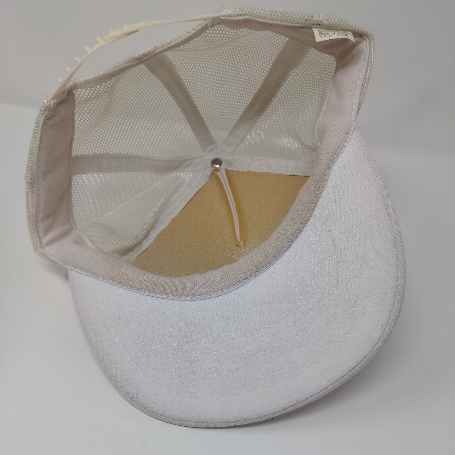 Lagoon Snapback Trucker Hat White OSFA Adjustable Mesh Back Rope Polyester