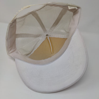 Lagoon Snapback Trucker Hat White OSFA Adjustable Mesh Back Rope Polyester