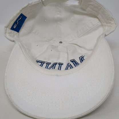 ESY Baseball Cap White Blue One Size Maine Embroidered Strapback Cotton Hat