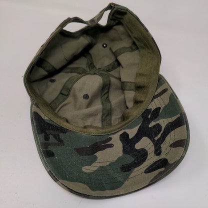 Ethos Slideback Hat Camouflage OSFA Adjustable Vented Holes 6 Panel Blank