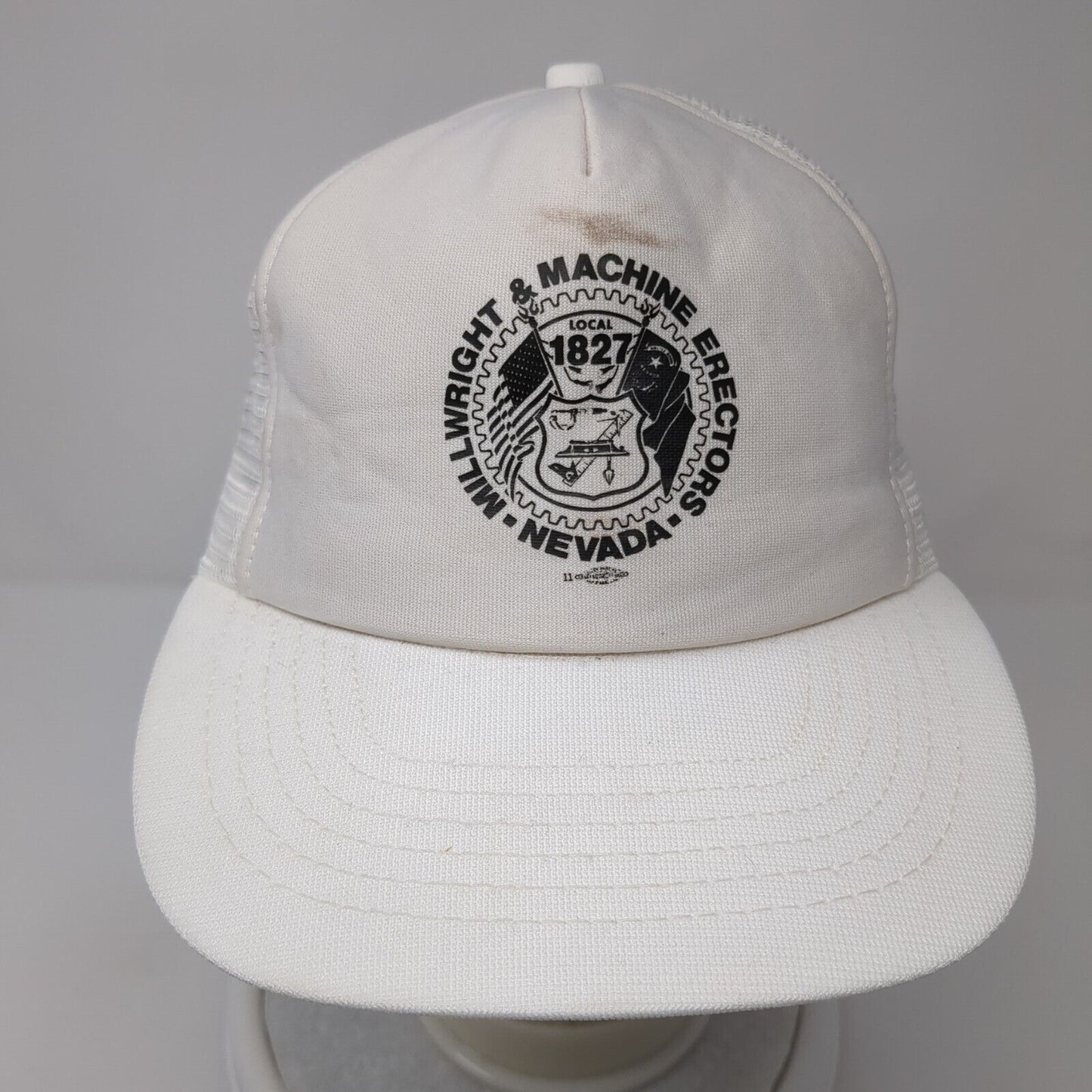 Mill Wright & Machine Erectors Nevada Snapback Trucker Hat White OS Adjustable