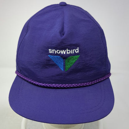 KC 5 Panel Purple One Size Snowbird Rope Snapback Hat Ski Resort Utah Mountain