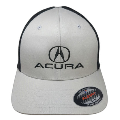 Port Authority Acura Baseball Cap Gray M Mesh Back Flexfit Black Silver Hat