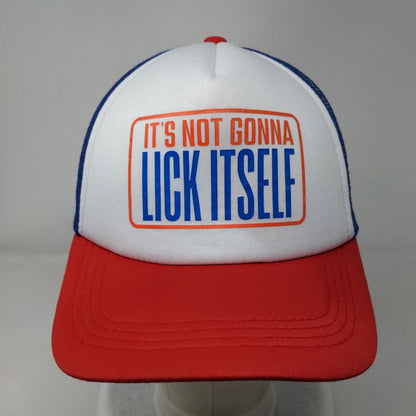 It's Not Gonna Lick Itself Snapback Trucker Hat Multi One Size Colorblock