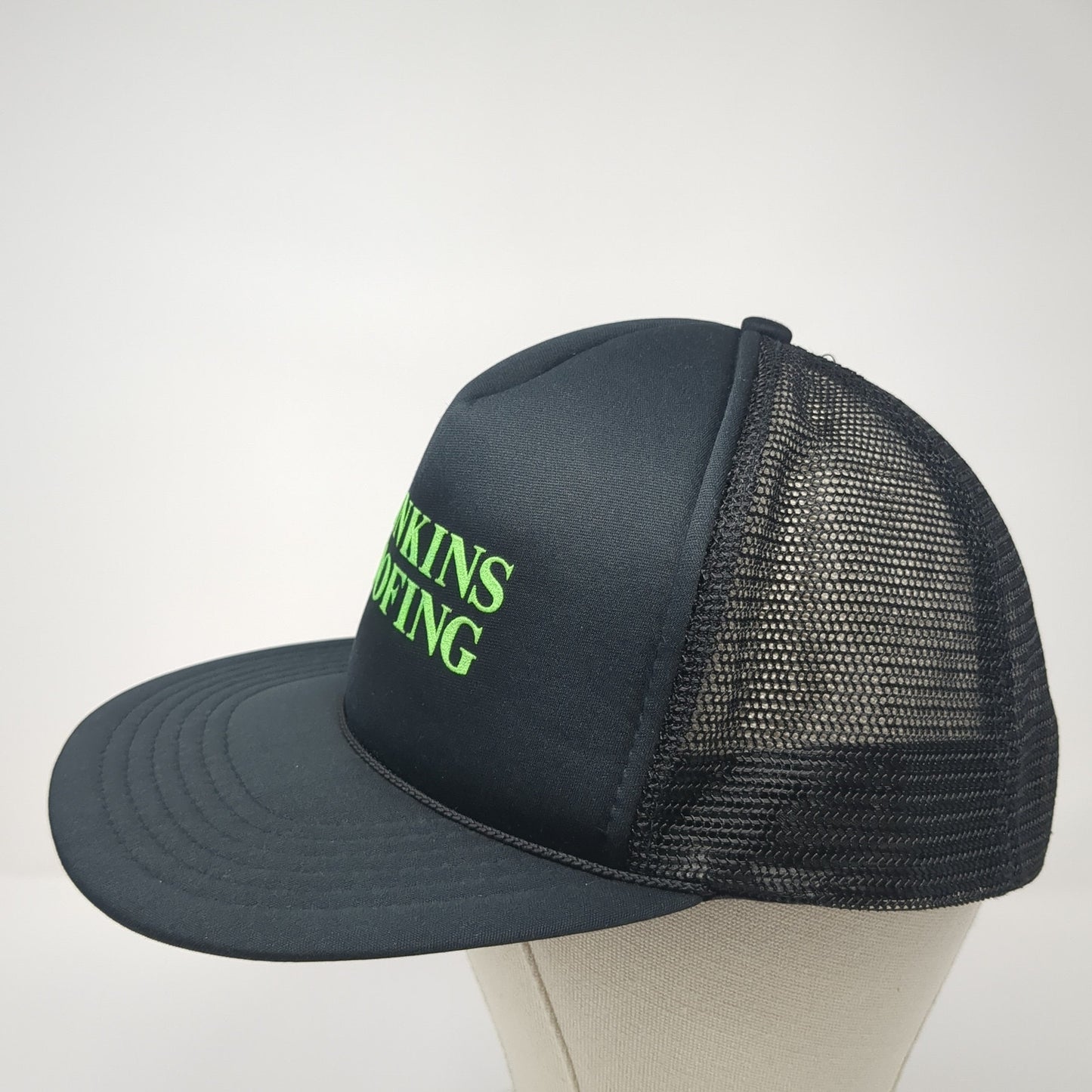 Hankins Roofing Snapback Trucker Hat Black One Size Mesh Back Sportsman