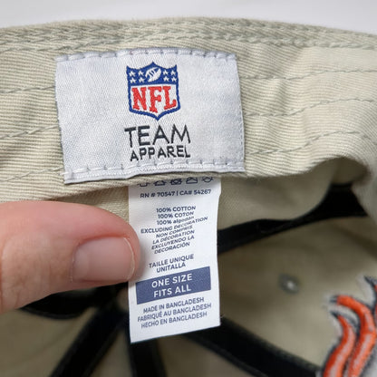 Denver Broncos NFL Team Apparel Cap Hat Beige One Size Cotton Slideback Horse