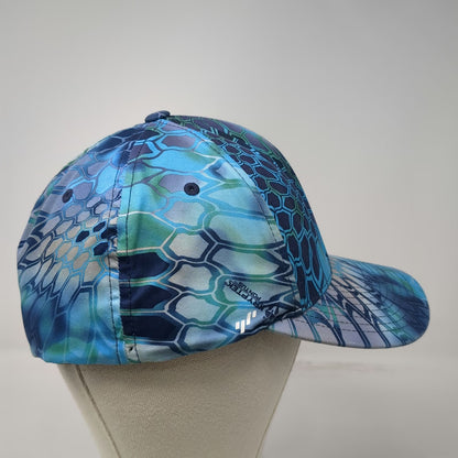Kryptek Baseball Cap Blue XL Pontus Camo Flexfit IA Logo Structured Stretch Hat