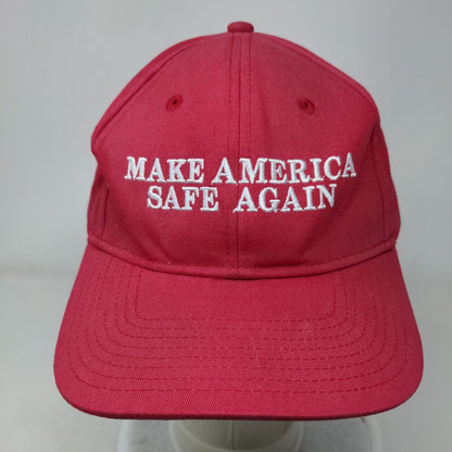 Make America Safe Again Slideback Hat Red One Size Embroidered Cap America
