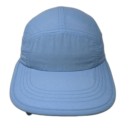 L.L.Bean 5 Panel Blue Hat M Neck Flap Sun Cape Buzz Off Insect Shield Adjustable