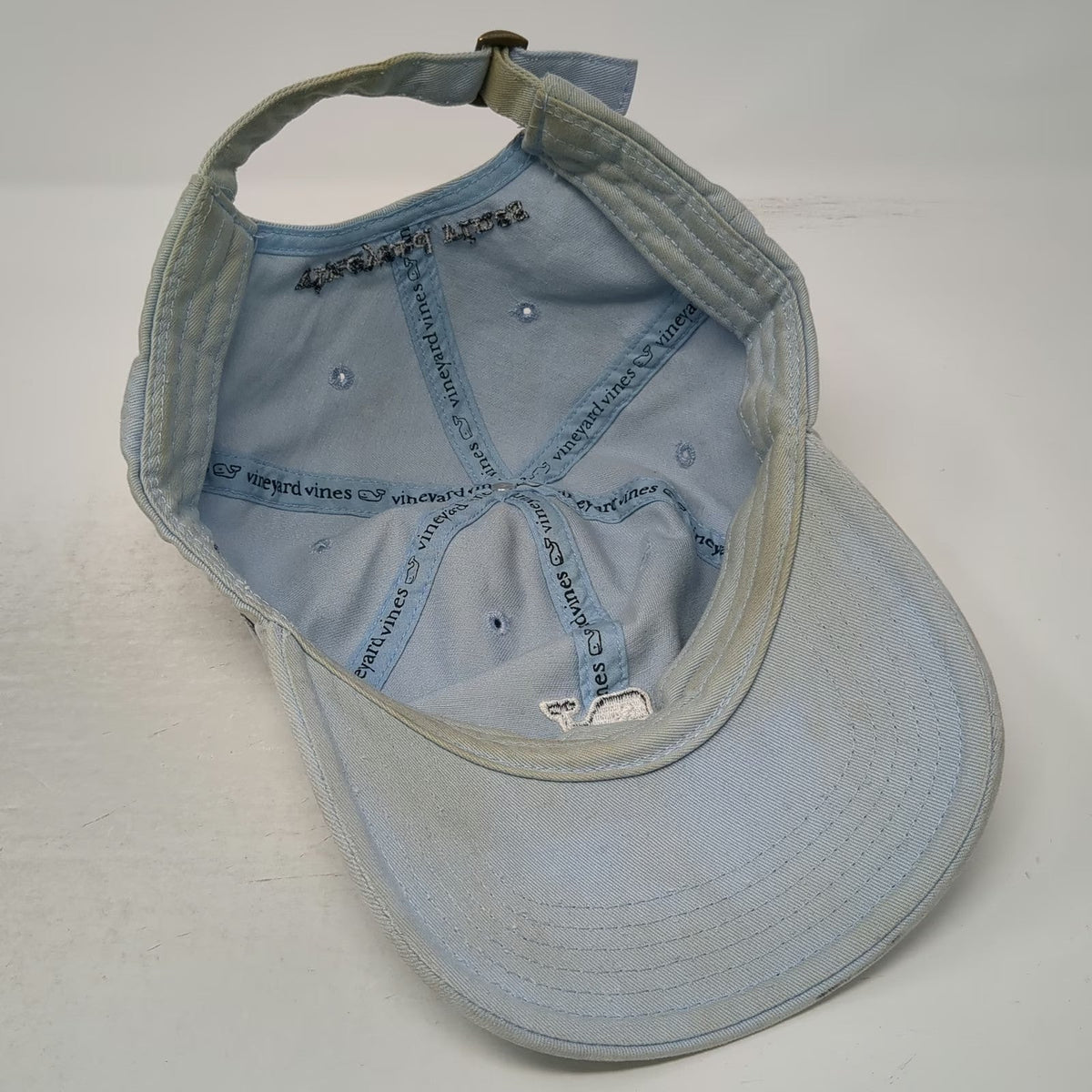 Vineyard Vines Baseball Cap Blue OSFM Whale Logo Palm Tree Slideback Hat Cotton