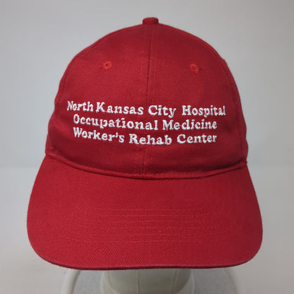 North Kansas City Hospital Strapback Hat Red One Size Solid Adjustable
