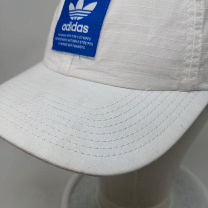 Adidas Trefoil Patch Slideback Hat White OSFM Adjustable Solid 6 Panel