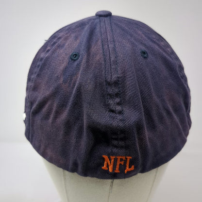 NFL Team Apparel Denver Broncos Baseball Cap Blue Orange XL Fitted Stretch Hat