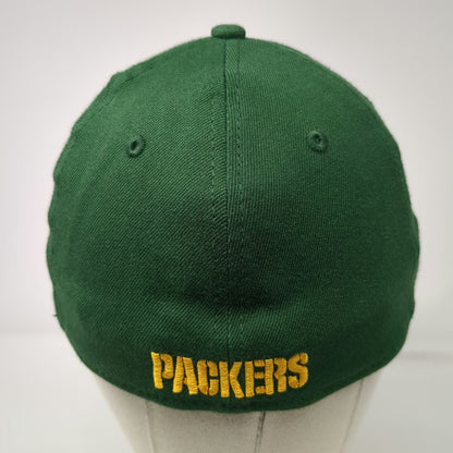 Green Bay Packers NFL New Era Hat Green Yellow L Stretch Fit 39THIRTY Logo Cap
