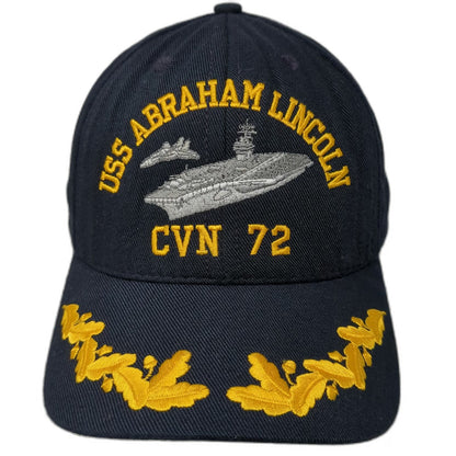 Calhead Blue Snapback One Size USS Abraham Lincoln CVN 72 Navy Ship Oak Leaf Hat