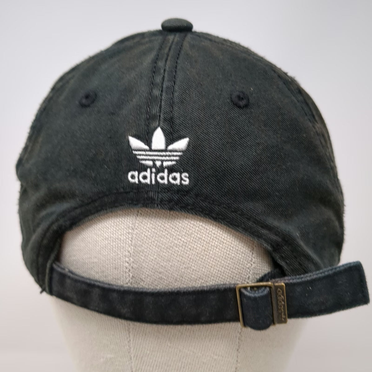 adidas Baseball Cap Black One Size Trefoil Embroidered Logo Slideback Cotton Hat