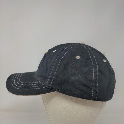 BP Asphalt Strapback Hat Black One Size Yupoong Embroidered 6 Panel