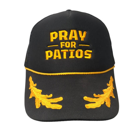 Pray For Patios Snapback Rope Trucker Hat Black One Size Mesh Back Otto