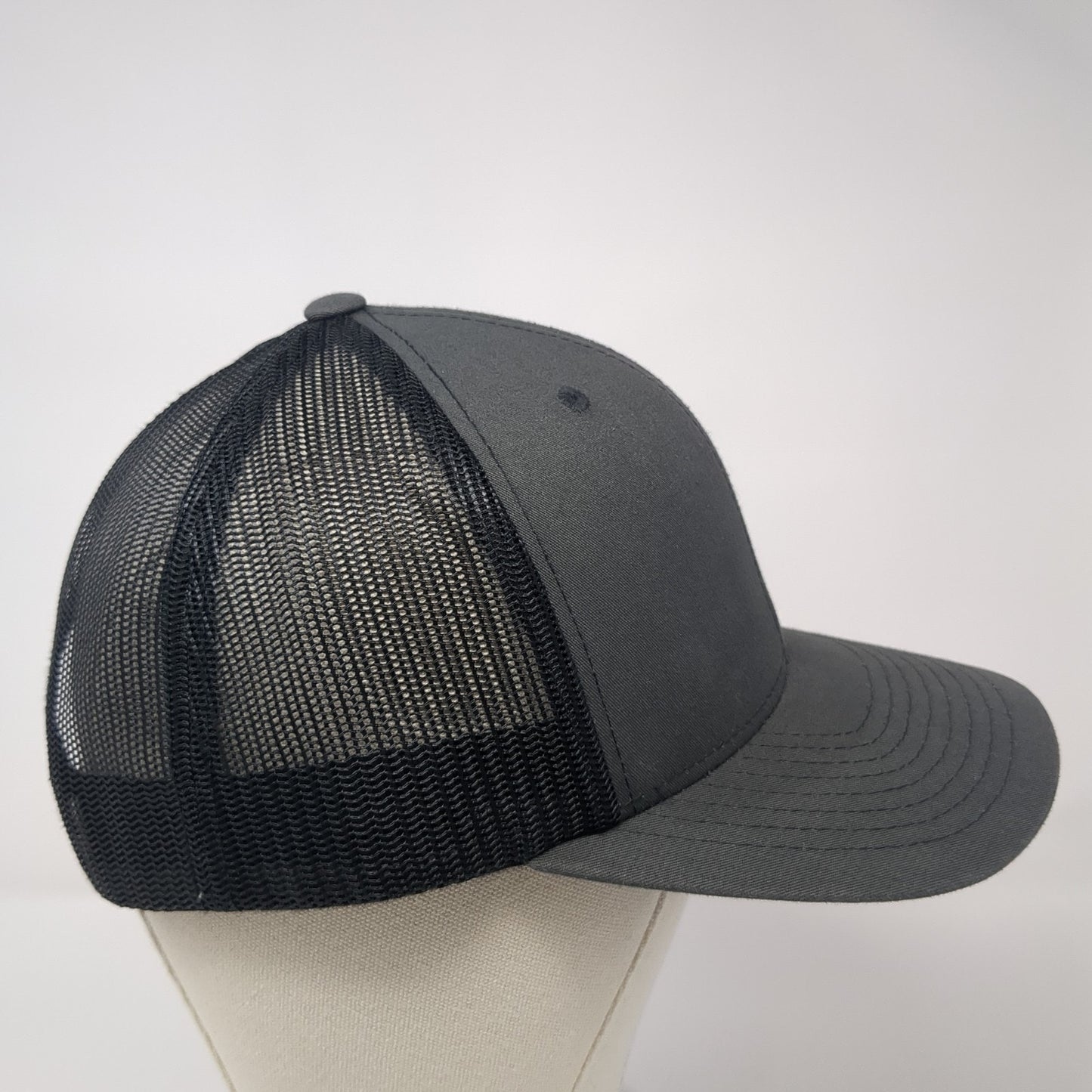 The Classics Yupoong Snapback Trucker Hat Gray One Size Embroidered Logo