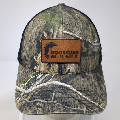 Outdoor Cap Trucker Hat Green One Size Camo Snapback Leather Patch GRMitchell