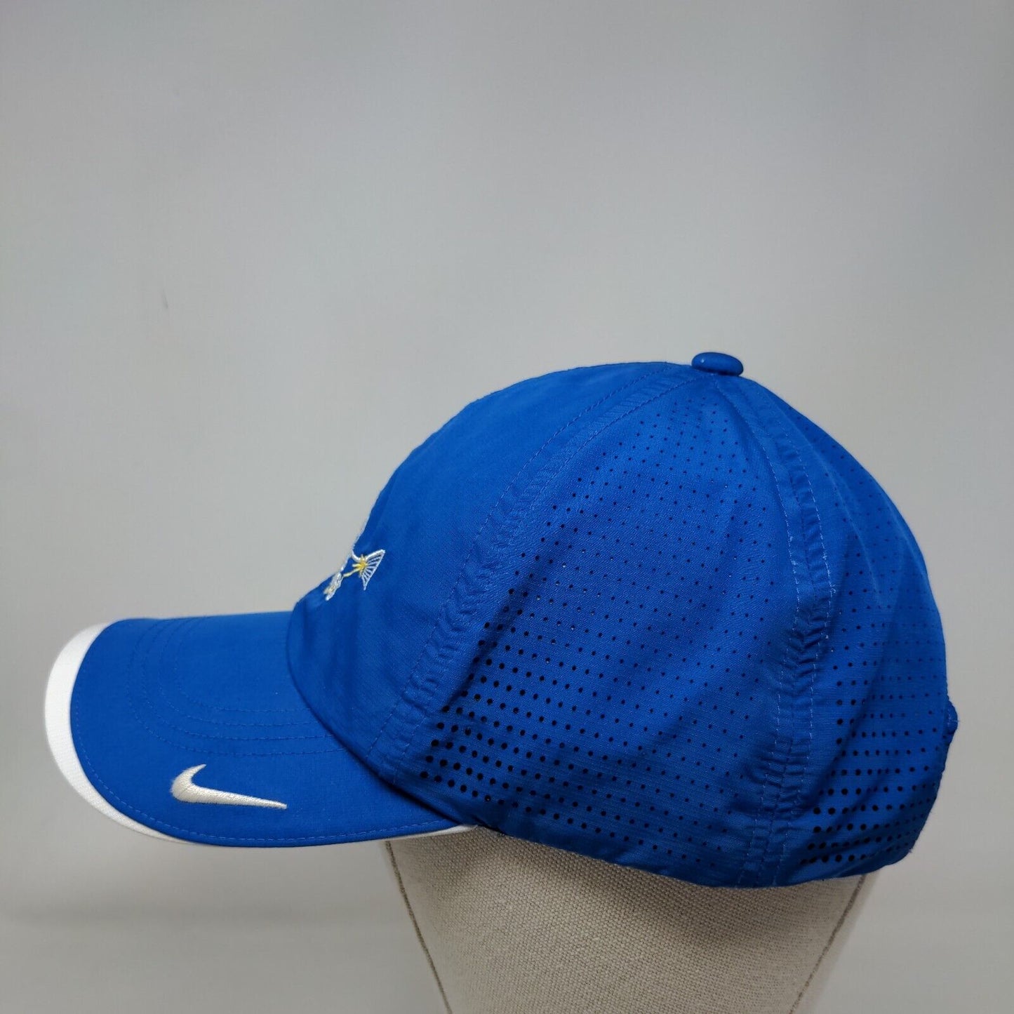 Fishing For Wishes Whitney Strapback Hat Blue OSFM Nike Golf Embroidered