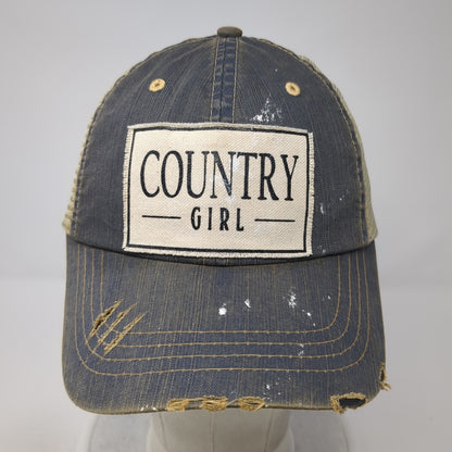 Country Girl Trucker Hat Multicolor One Size Adjustable Distressed Mesh Back
