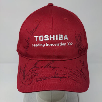 Toshiba Leading Innovation Hat Red OSFA Signed Port & Company 6 Panel