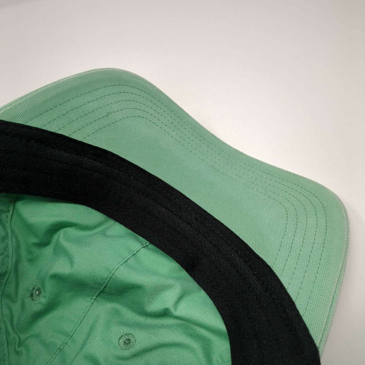 Carhartt Leather Patch Strapback Hat Green One Size Adjustable 6 Panel