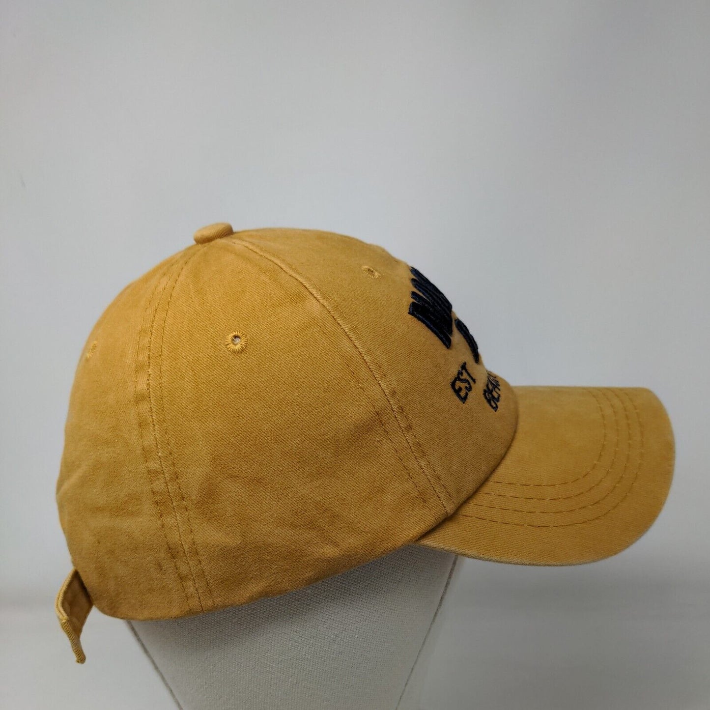 Nassau B.A. Beach Scene Est 73 Slideback Hat Yellowish-Tan One Size Adjustable