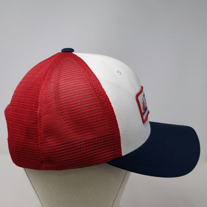 Cap America Trucker Hat White Red Blue One Size Amtrol Titan Composite Patch