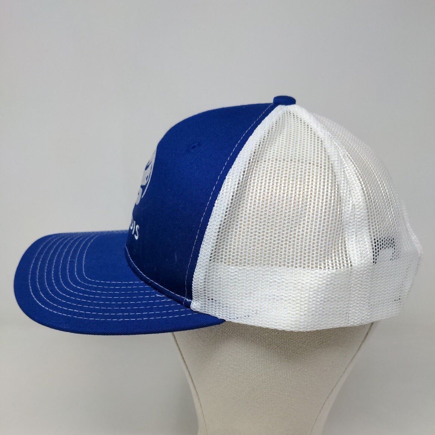 Port Authority Men's Snapback Mesh Back Hat Blue White Adjustable Embroidered